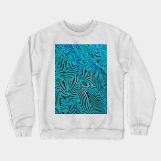 Turquoise Blue Feathers Crewneck Sweatshirt by NewburyBoutique